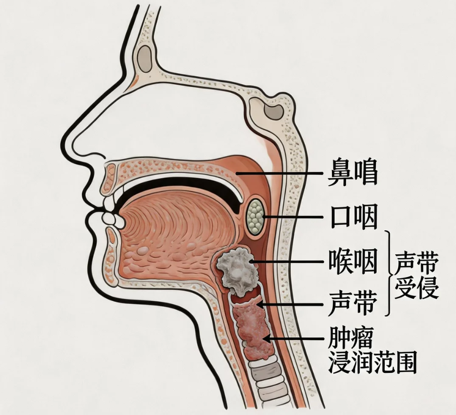 咽喉癌专科科普：高危诱因、嗓子异物自查、病理分型、临床分期、咽喉精准筛查、微创保喉治疗、防复发